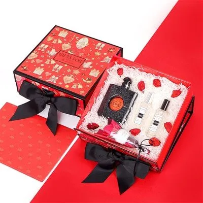Caja de embalaje plegable magnética con cinta